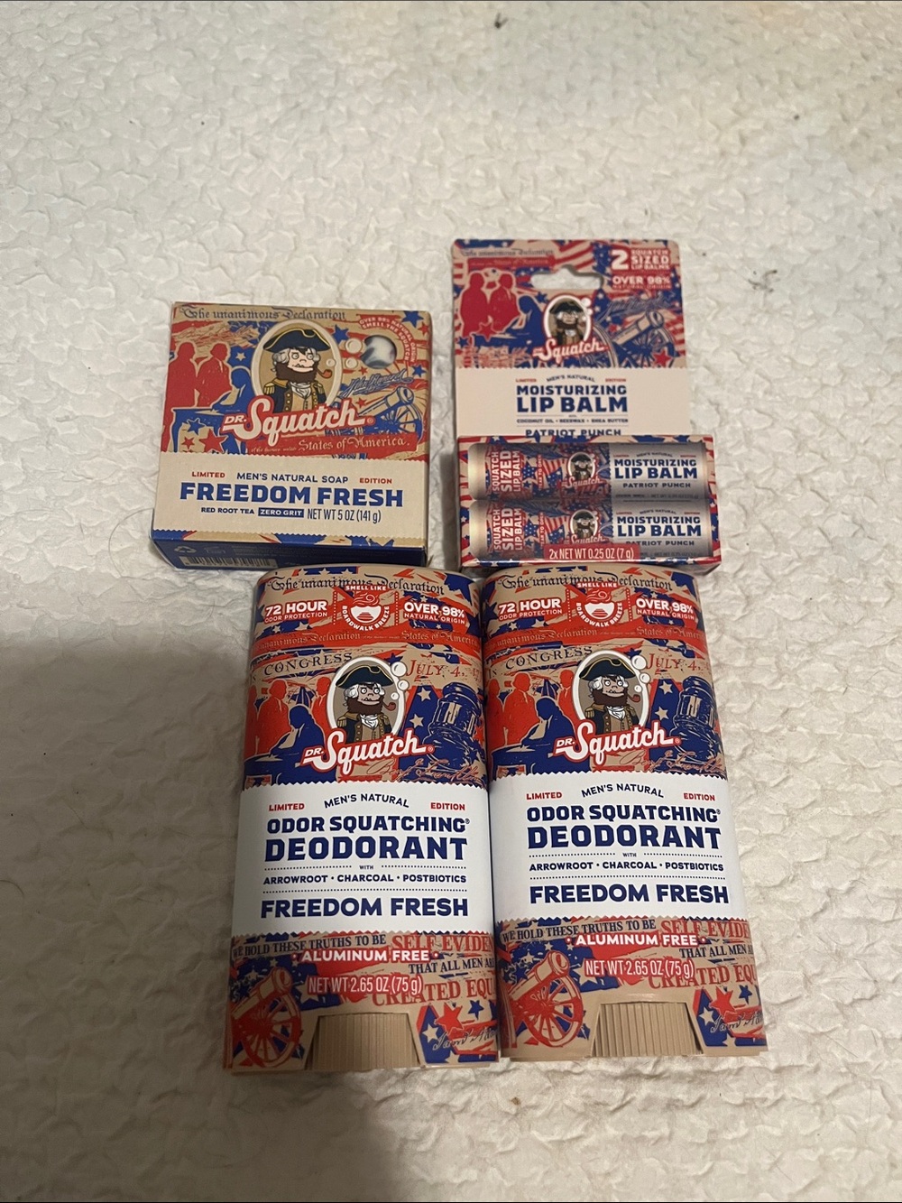 NWT Dr. Squatch Freedom Fresh Deodorant Soap and Lipbalm Bundle